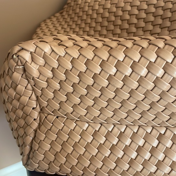 Vegan leaders woven tote with case- Tan - Picture 4 of 8